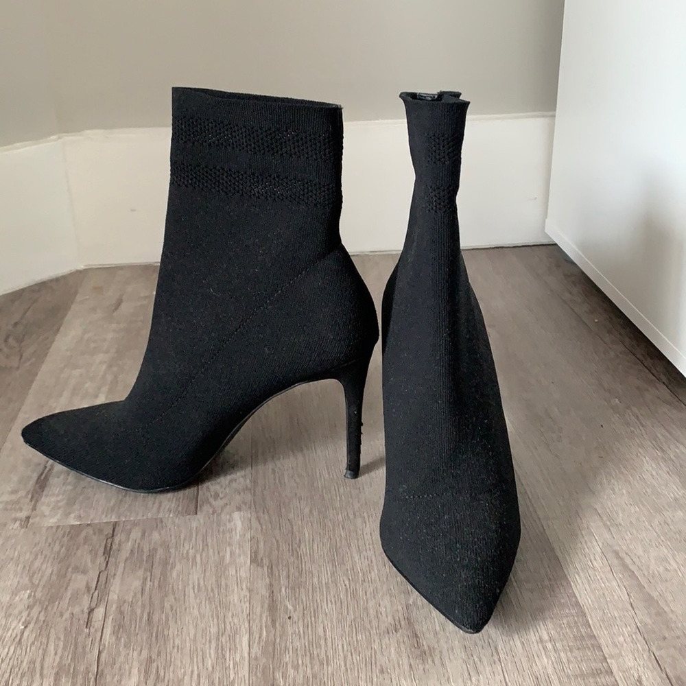 Lightly worn stiletto sock bootie